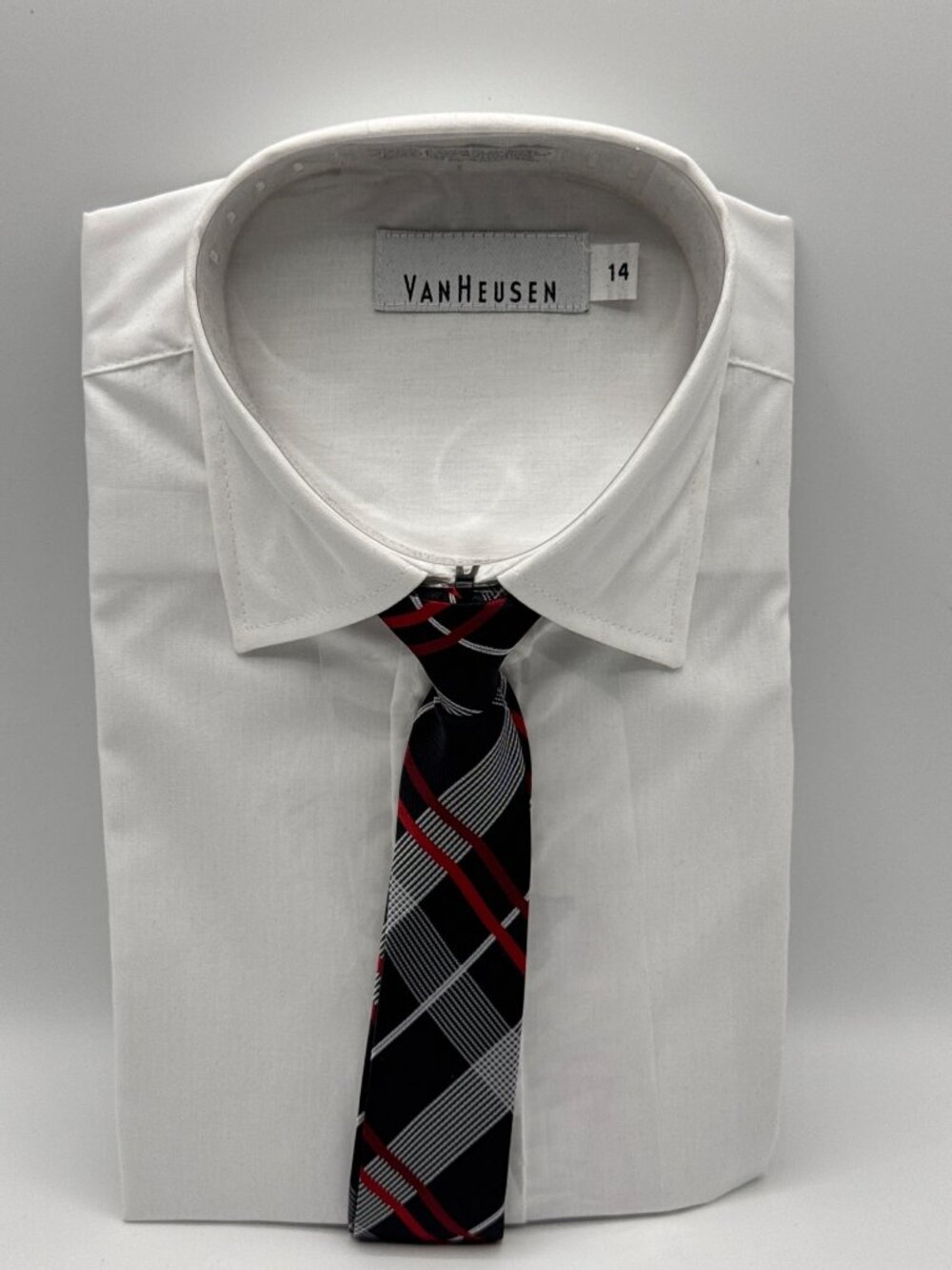 Van Heusen Boys White Dress Shirt & Tie Set Size 14 Regular NWT